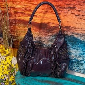 Purple hand bag , purse, shoulder style. Rich beautiful deep purple in color